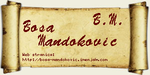Bosa Mandoković vizit kartica